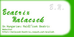 beatrix malacsek business card